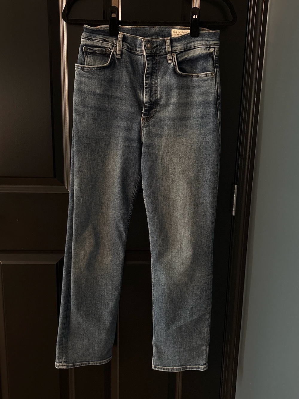 rag & bone Nina High-Rise Ankle Cigarette Jean Blue Wash Size 28
